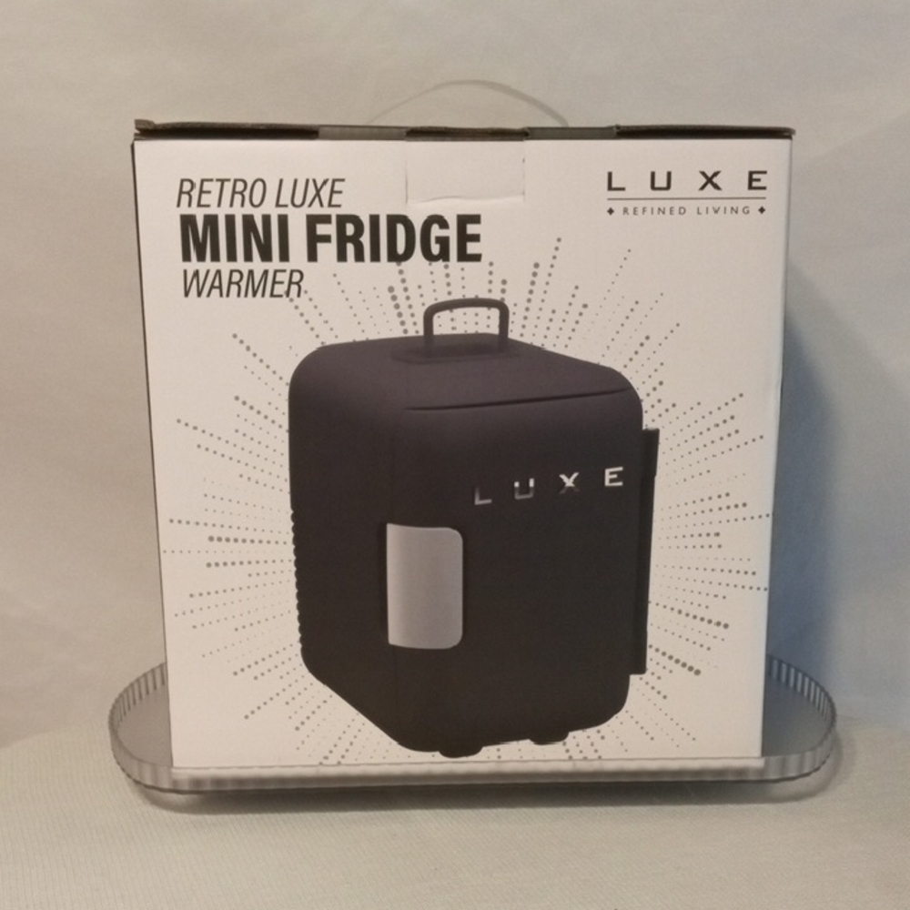 Luxe Compact Mini Fridge Warmer - Black and Silver